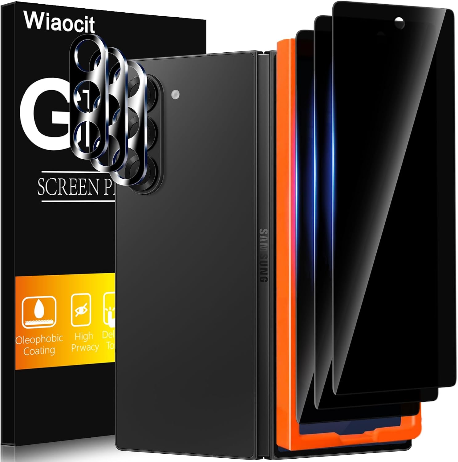 Detalle de Wiaocit Privacy Screen Protector for Galaxy Z Fold 8 Ultra/Z Fold 7, 9H+ Glass