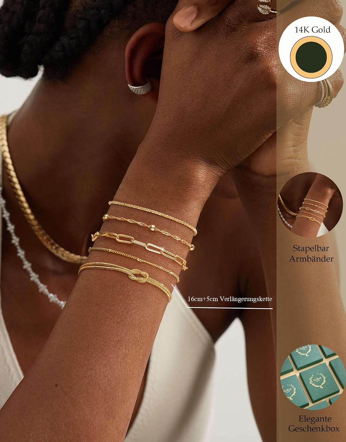 Detalle de ZHESHY Bracelet Femme 16 cm đ