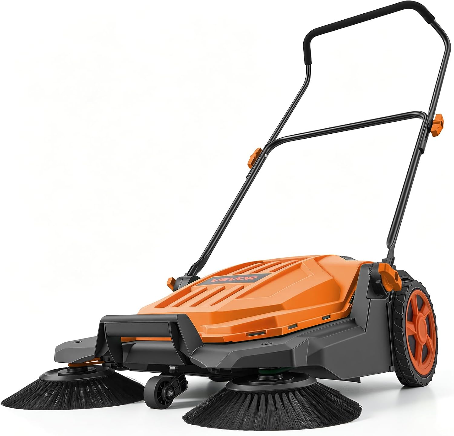 Detalle de VEVOR S13-001A Walk-Behind Floor Sweeper, 25.6-Inch, 5-Gallon