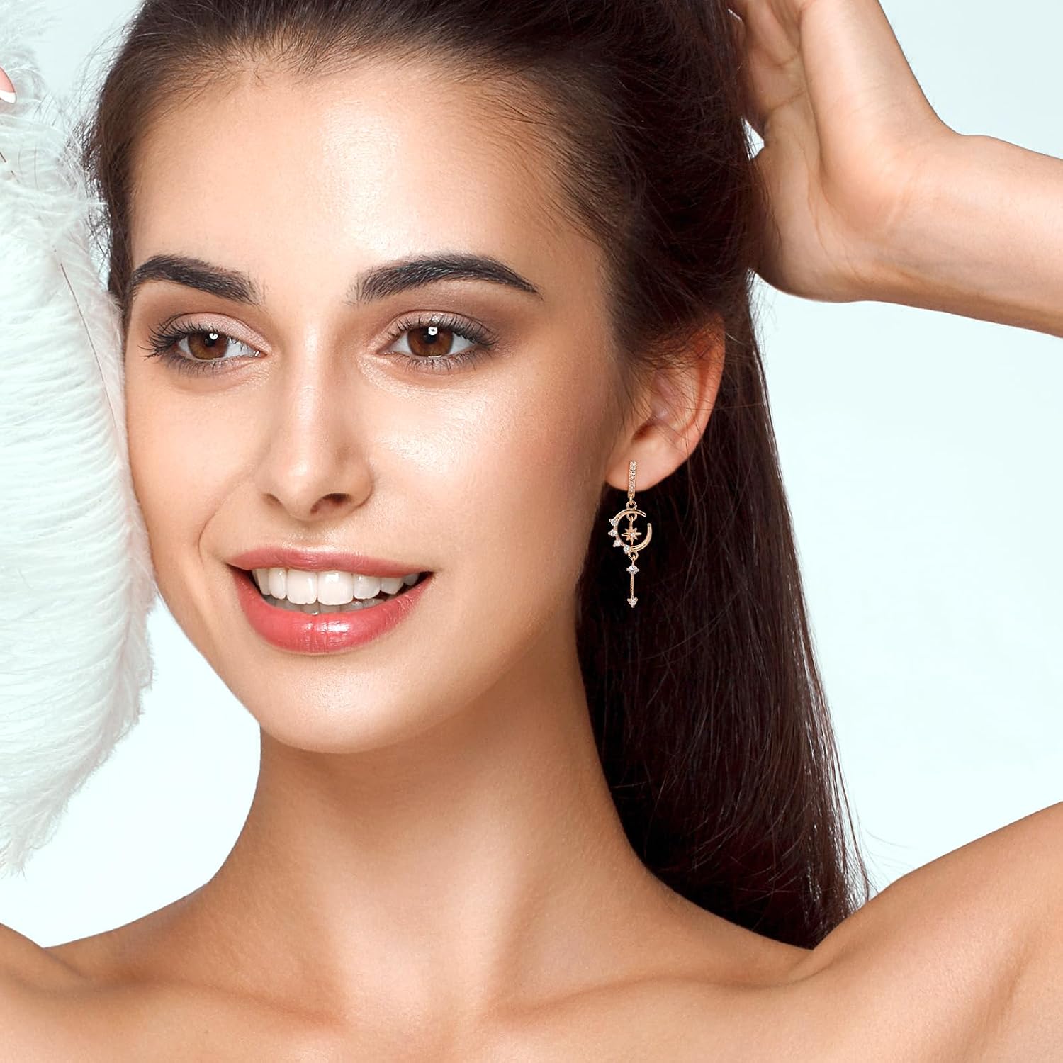 Detalle 2 de Watforsh Celestial Dangle Earrings 4 cm