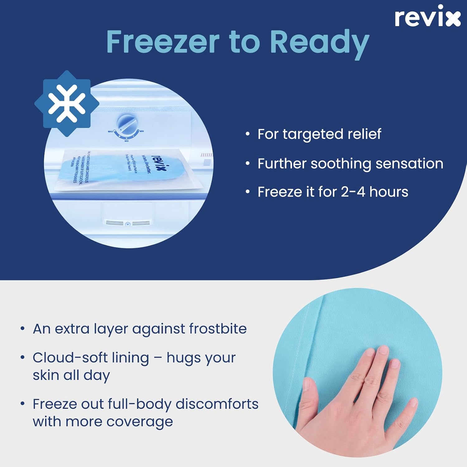 Thumbnail 6 de REVIX reusable gel ice packs 14" x 7" (2 pack) with strap for back, shoulder, hip & thigh