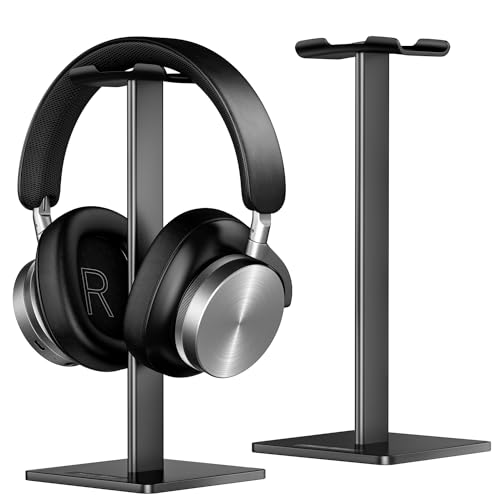 New Bee Kopfhörerständer – universaler Aluminium-Halter für Kopfhörer und Headsets, Schwarz