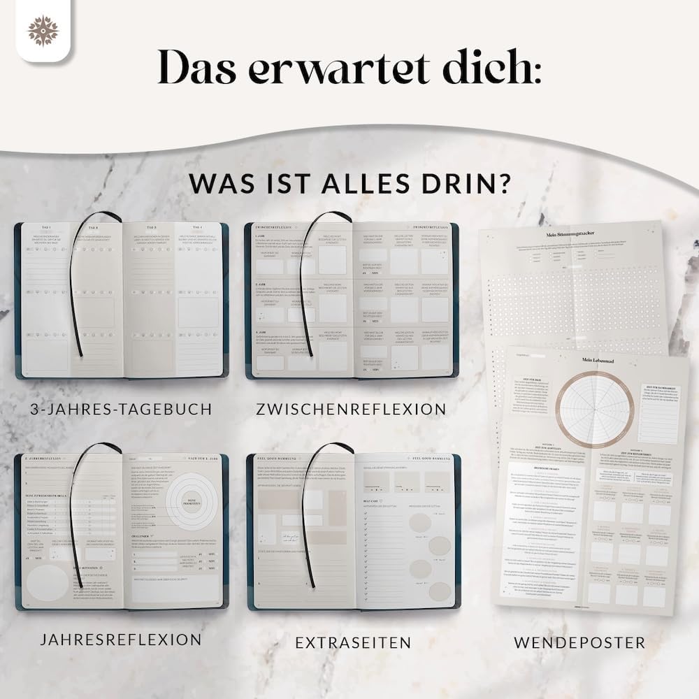 Detalle 1 de Lebenskompass Tagebuch One Line a Day DIN A5