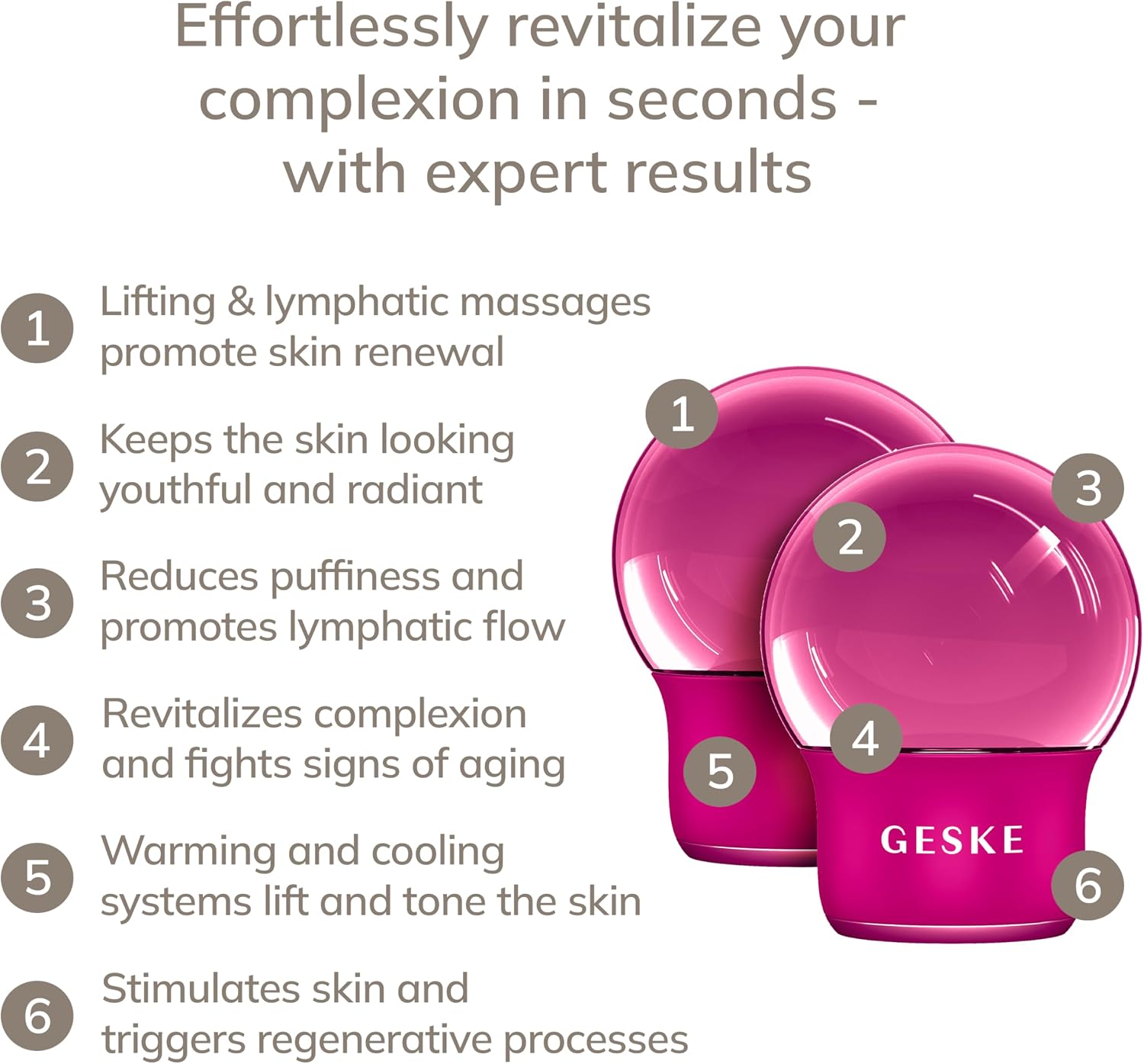 Thumbnail 1 de GESKE Cool & Warm Face & Body Massager – 7 en 1, sans batterie, refroidissant et réchauffant pour visage et corps