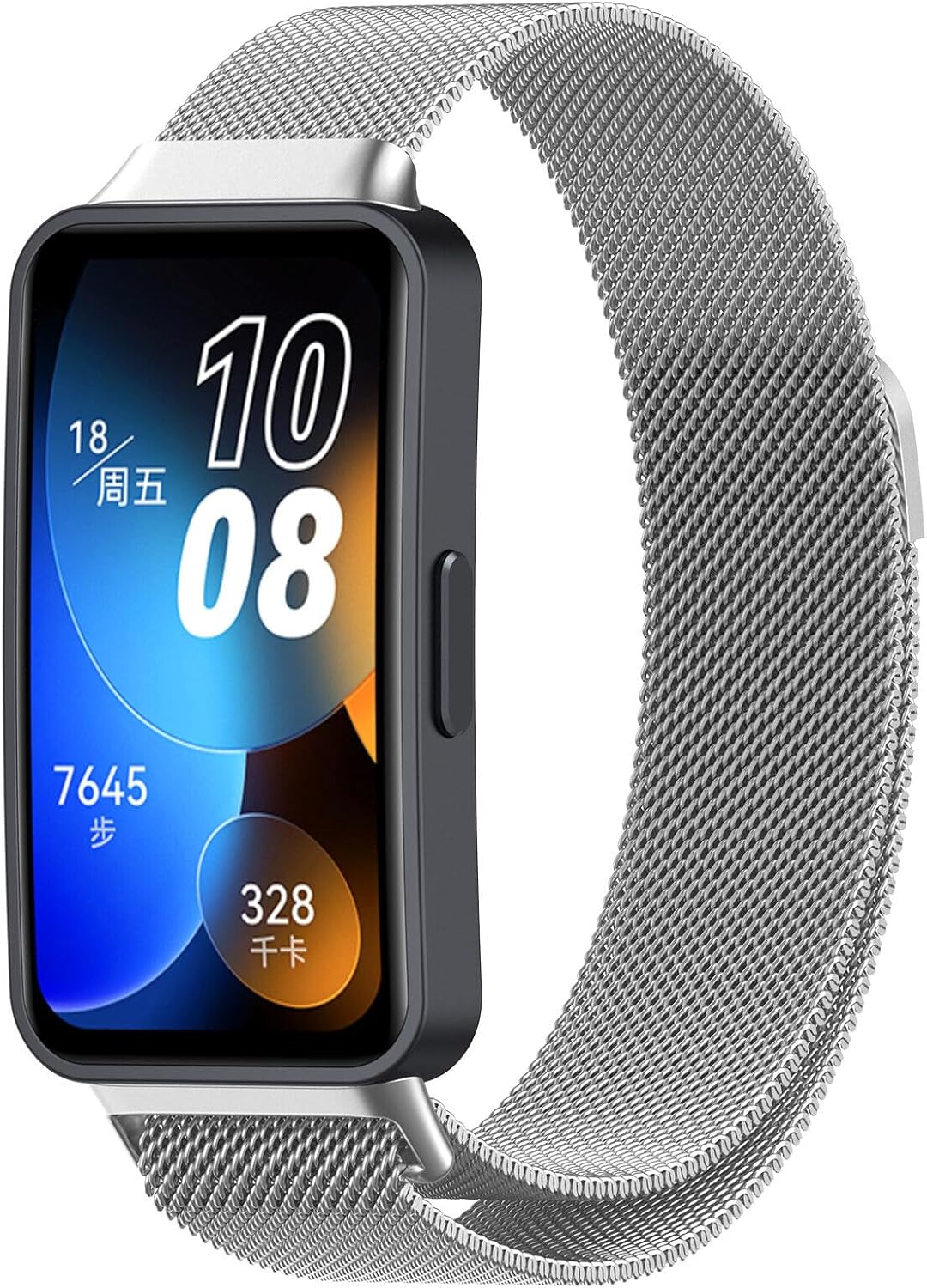 Detalle de Panda Bobo Milanese Stainless Steel Strap for Huawei Band 8/9/10
