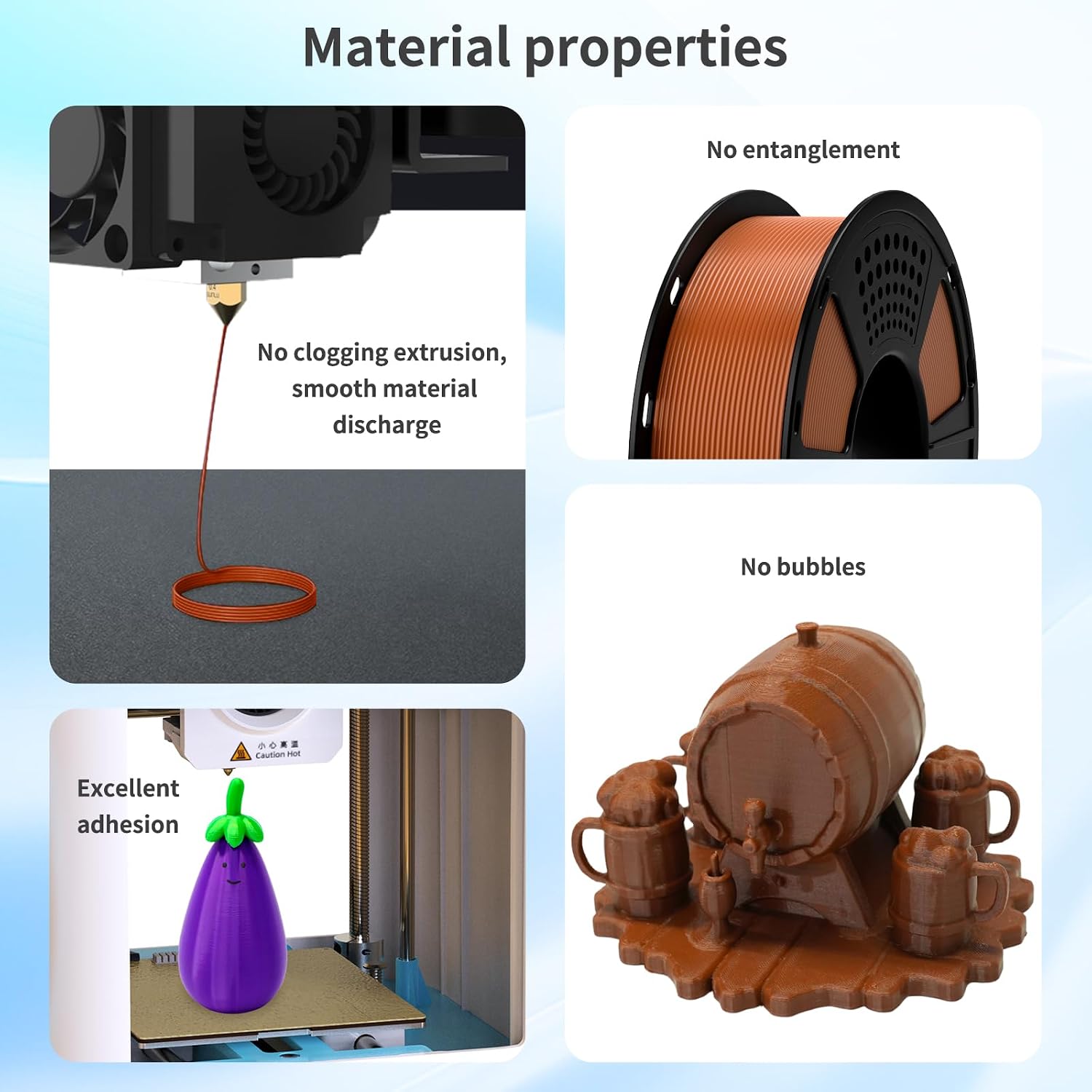 Detalle de GIANTARM Silk PLA Filament 1,75 mm (±0,02 mm) tricolor Rot+Grün+Blau, 1 kg – vakuumverpackt