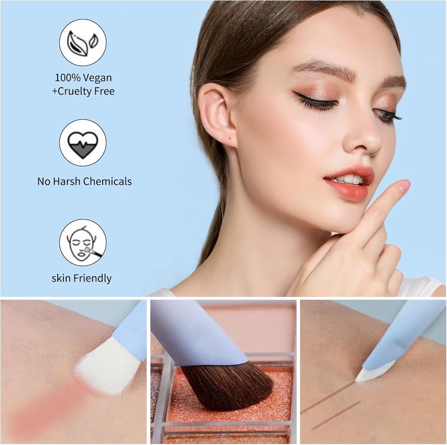 Thumbnail 6 de MSQ Makeup Brush Set, 10 Pieces with Dual-Fibre Bristles and Carrying Bag