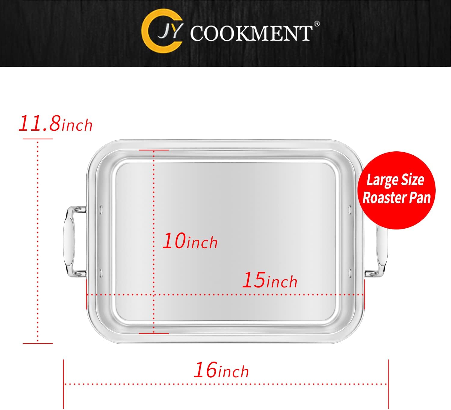 Thumbnail 4 de 15 Inch Stainless Steel Roasting Pan for 20lb Turkey