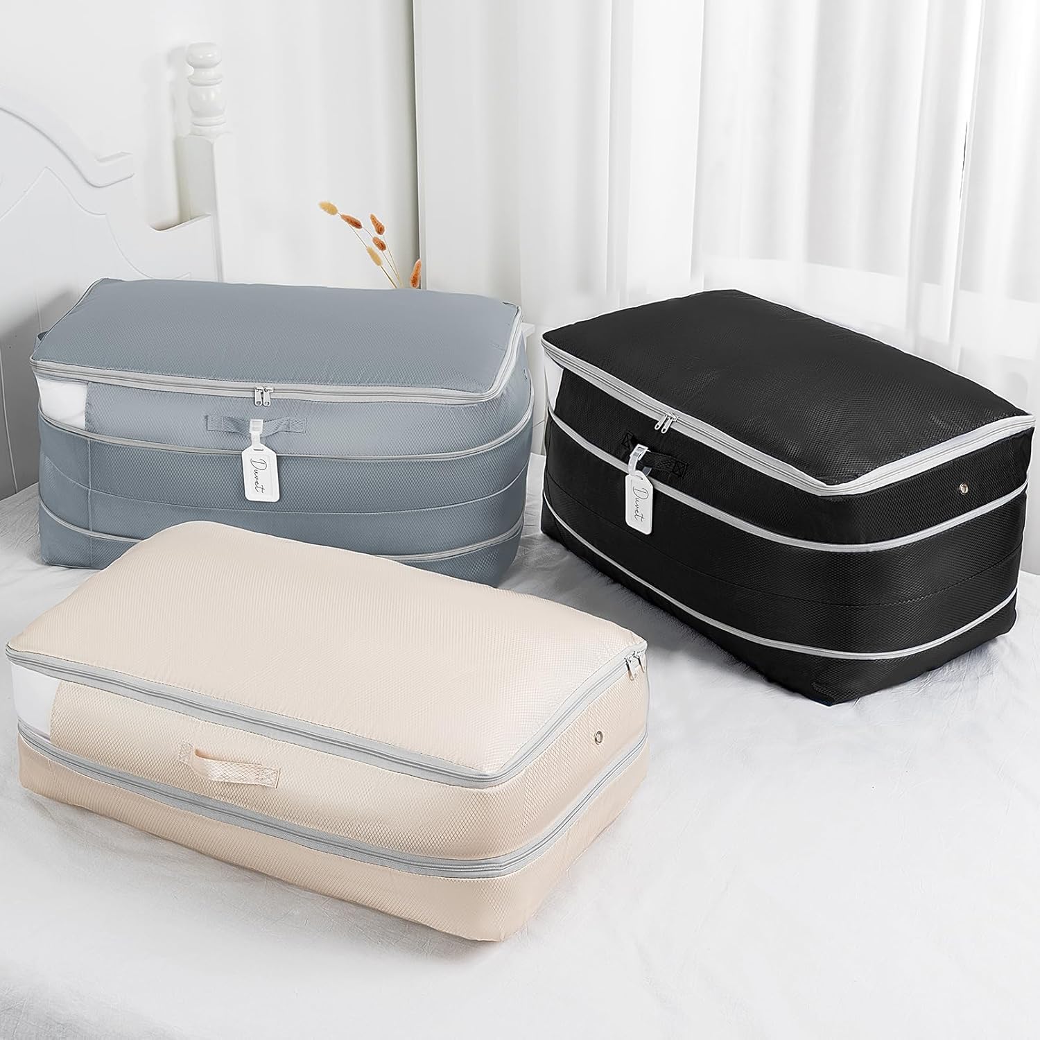 Detalle 2 de DIMJ SN302-LX2L Comforter Compression Storage Bags, Washable Nylon, 2-Pack