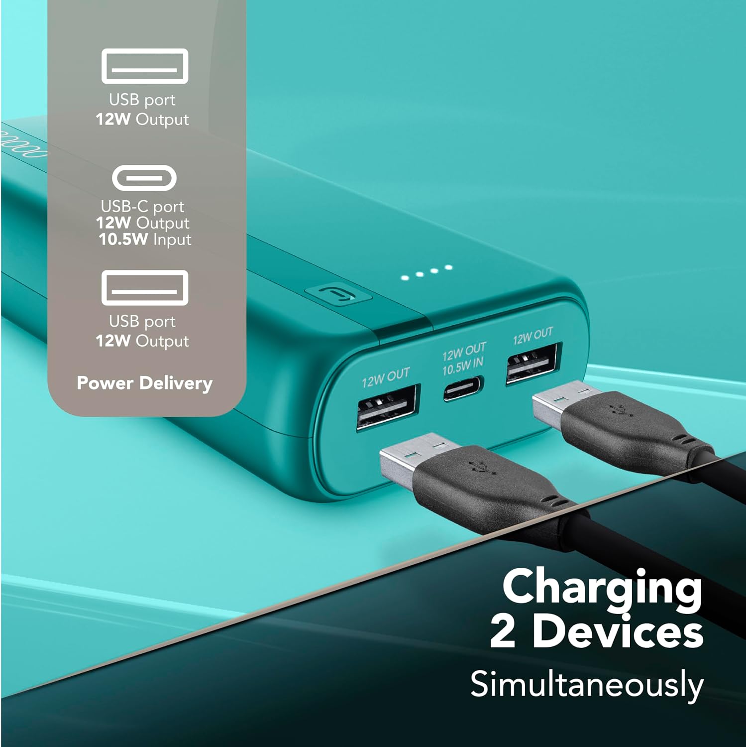 Detalle de Cellularline Power Bank 20000 mAh con USB-C In/Out e 2 USB-A: alimenta i tuoi dispositivi ovunque