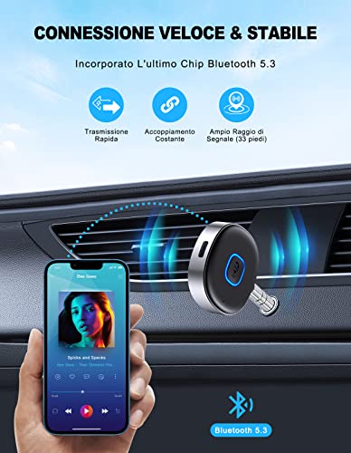 Thumbnail 5 de Mohard Ricevitore Bluetooth 5.3, Mini Aux Auto con Jack 3.5mm – Versatilità senza fili per auto e casa