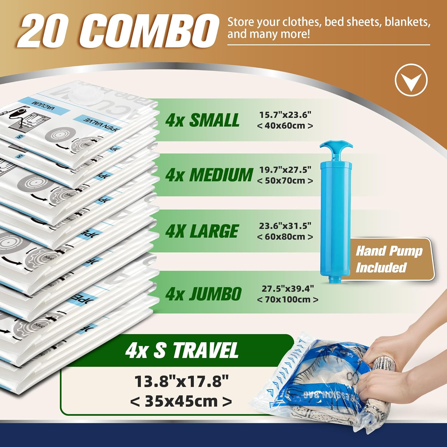 Detalle 2 de Storage Master vacuum storage bags 20 pack