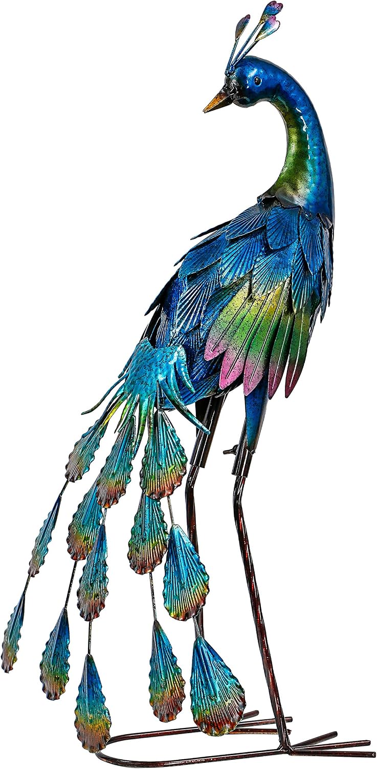 Detalle de TERESA'S COLLECTIONS Peacock Garden Statue