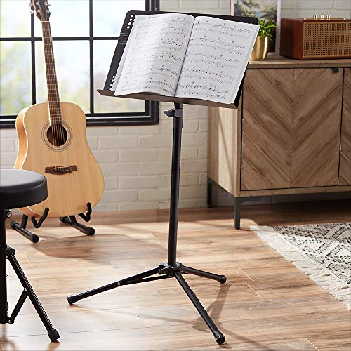 Thumbnail 4 de Amazon Basics Leggio per Spartiti Pieghevole Professionale per Orchestra – Altezza Regolabile e Base Tripiede