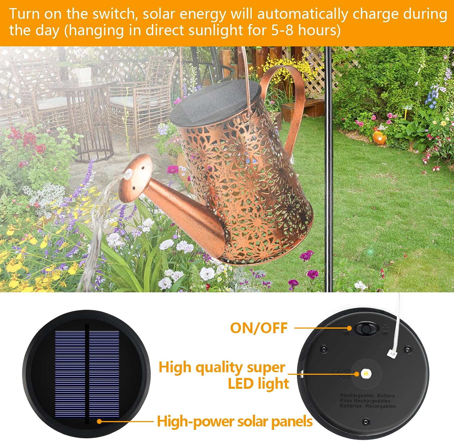 Thumbnail 5 de FLSEPAMB Watering Can Solar Lights 2 Pack