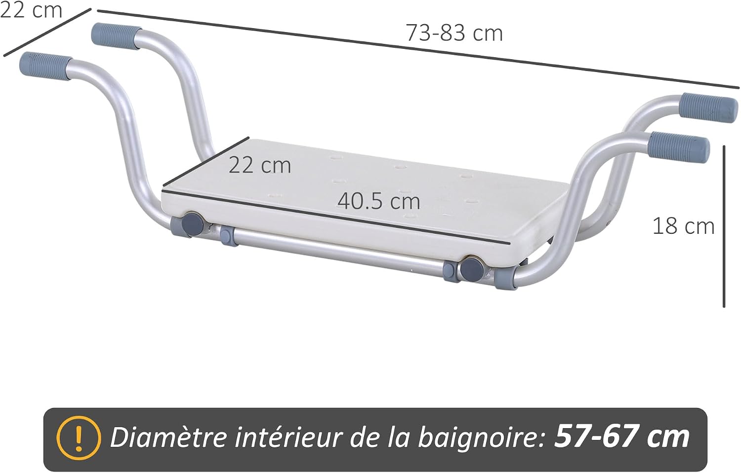 Thumbnail 6 de HOMCOM Siège de Bain Suspendu réglable