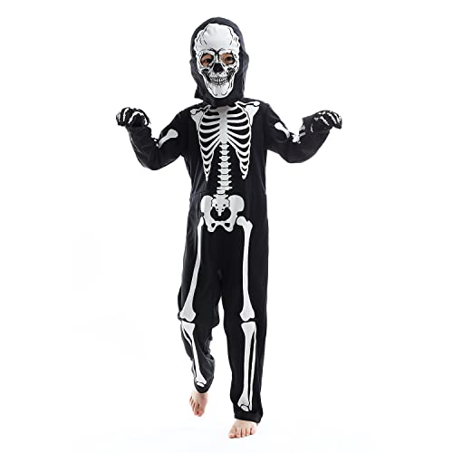 Thumbnail 4 de Sincere Party costume da scheletro luminoso al buio per 12-13 anni, con guanti