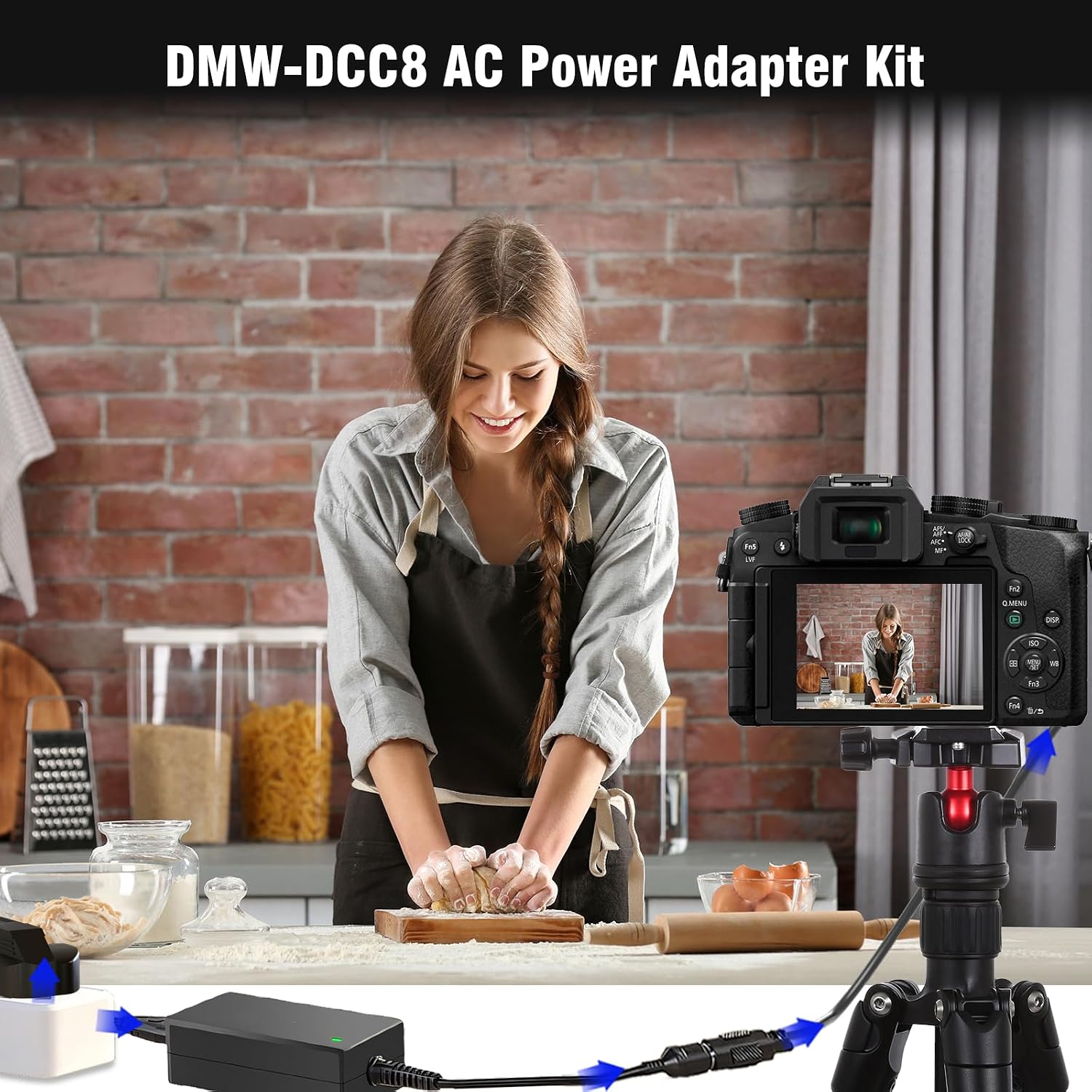 Detalle de F1TP DMW-AC8 AC Power Adapter + DCC8 Dummy Battery Coupler for Panasonic Lumix cameras