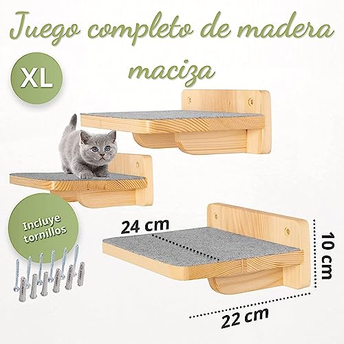Detalle 2 de WOOWOOD Mur dâescalade pour chat XL, 3 escaliers đ