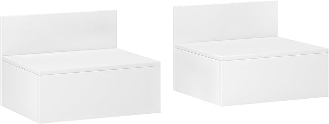 Detalle de HOMCOM Mesitas de Noche Flotantes con Cajón 🛏️ 43x36,5x30,5 cm
