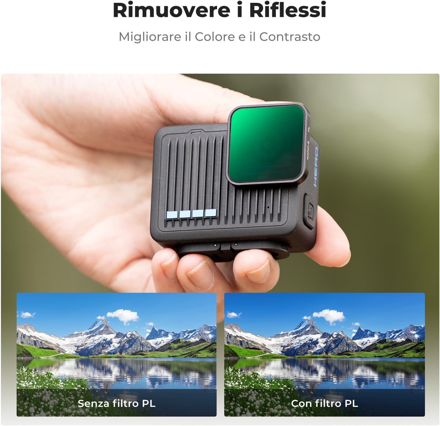 Thumbnail 2 de K&F CONCEPT Filtro CPL per GoPro Hero 4K