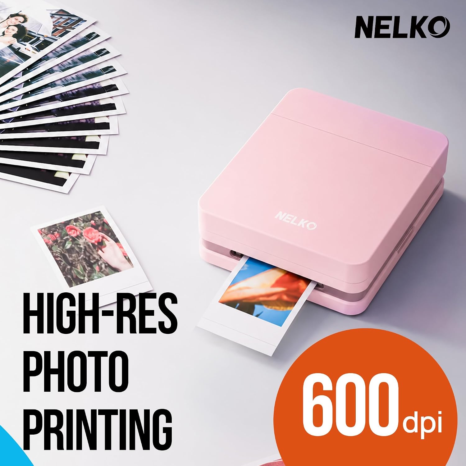 Thumbnail 3 de Nelko PP01 Photo Printer, 2x3 Bluetooth Sticker Printer, Pink