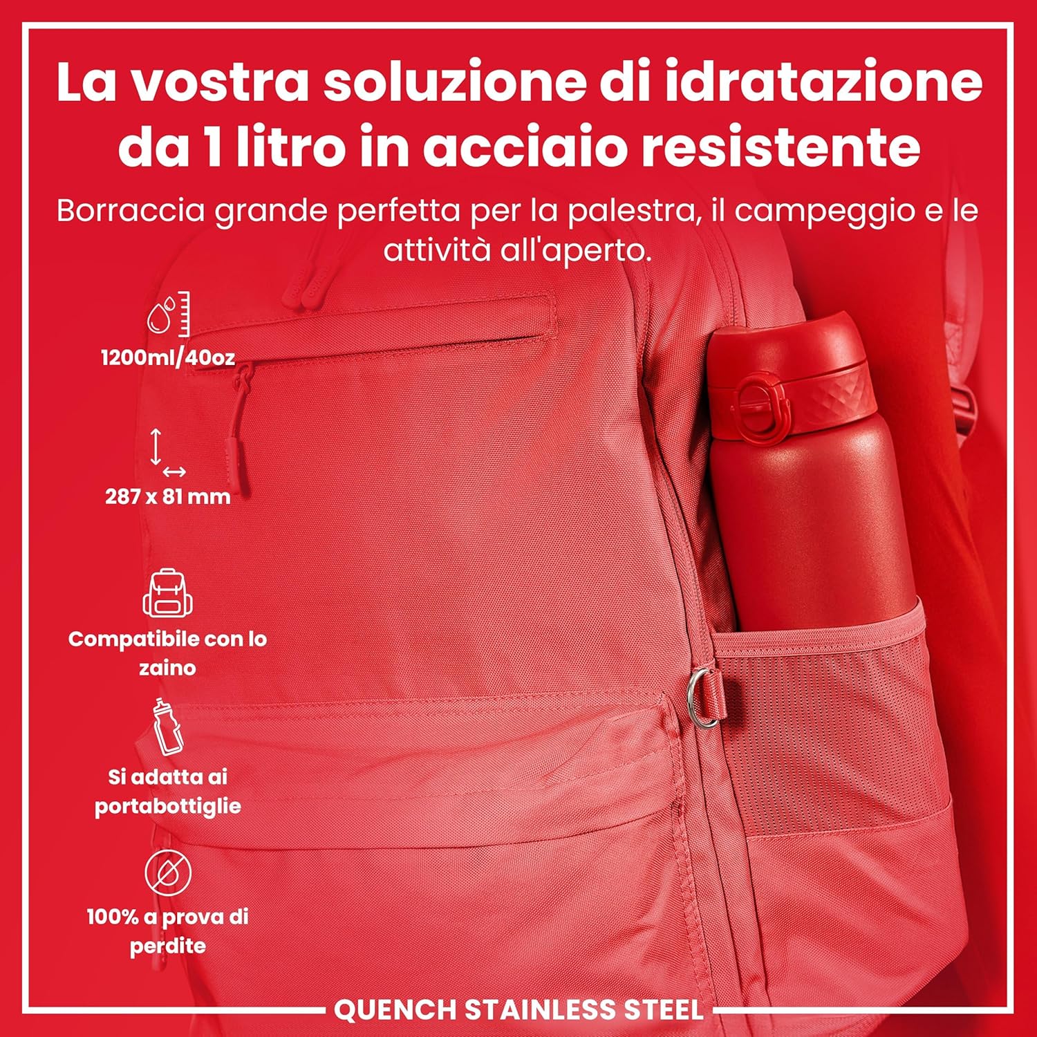 Thumbnail 1 de ION8 Borraccia a Prova di Perdite 1L: Robustezza, Sicurezza e Facilità d'Uso