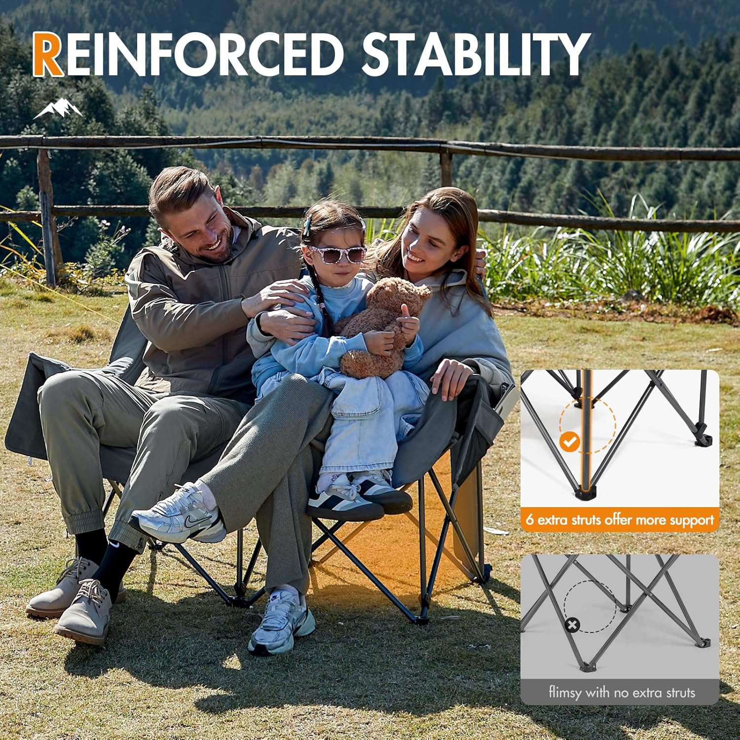 Thumbnail 4 de Portal Double Padded Folding Camping Sofa for Adults (Large Quilted Love Seat) – Load 272KG