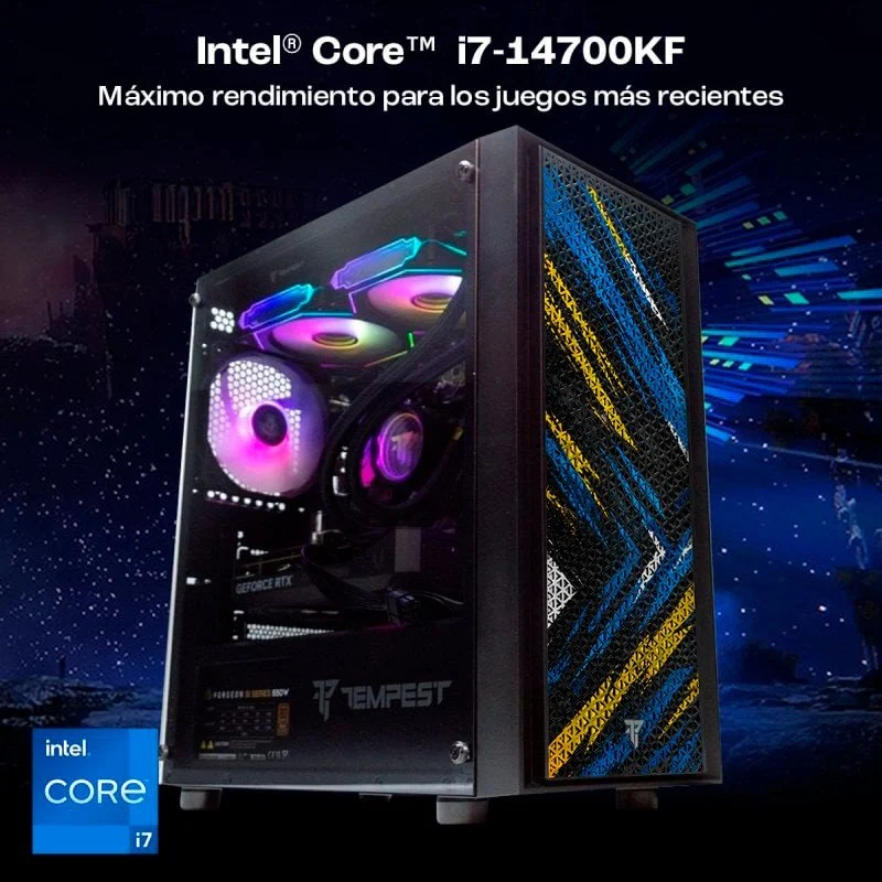 Detalle de PcCom Ready Intel Core i7-14700KF / 32GB / 2TB SSD / RTX 5060 V4 – Electric