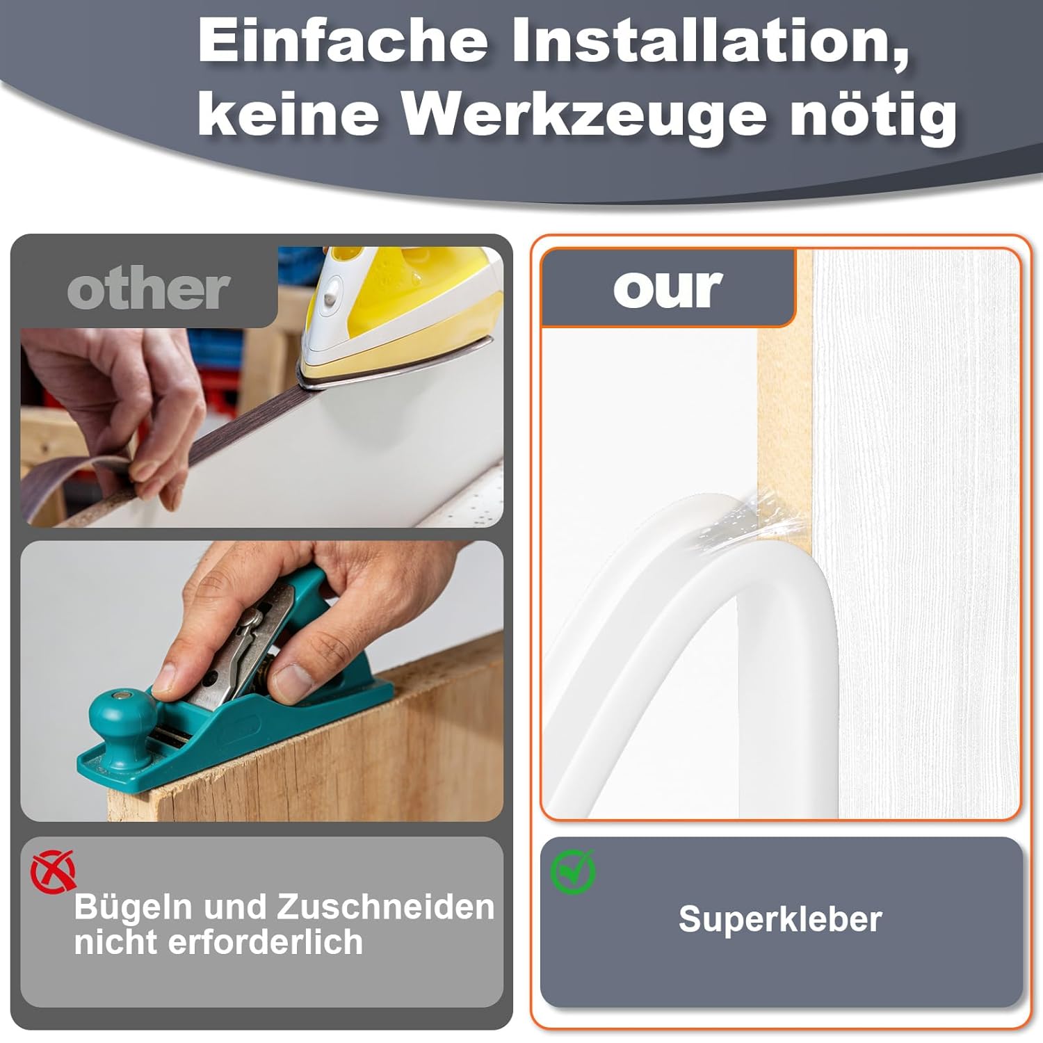 Thumbnail 1 de pundin Kantenumleimer selbstklebend (TPE) als Kantenschutz für Baby & Ecken, U-förmig, weiß