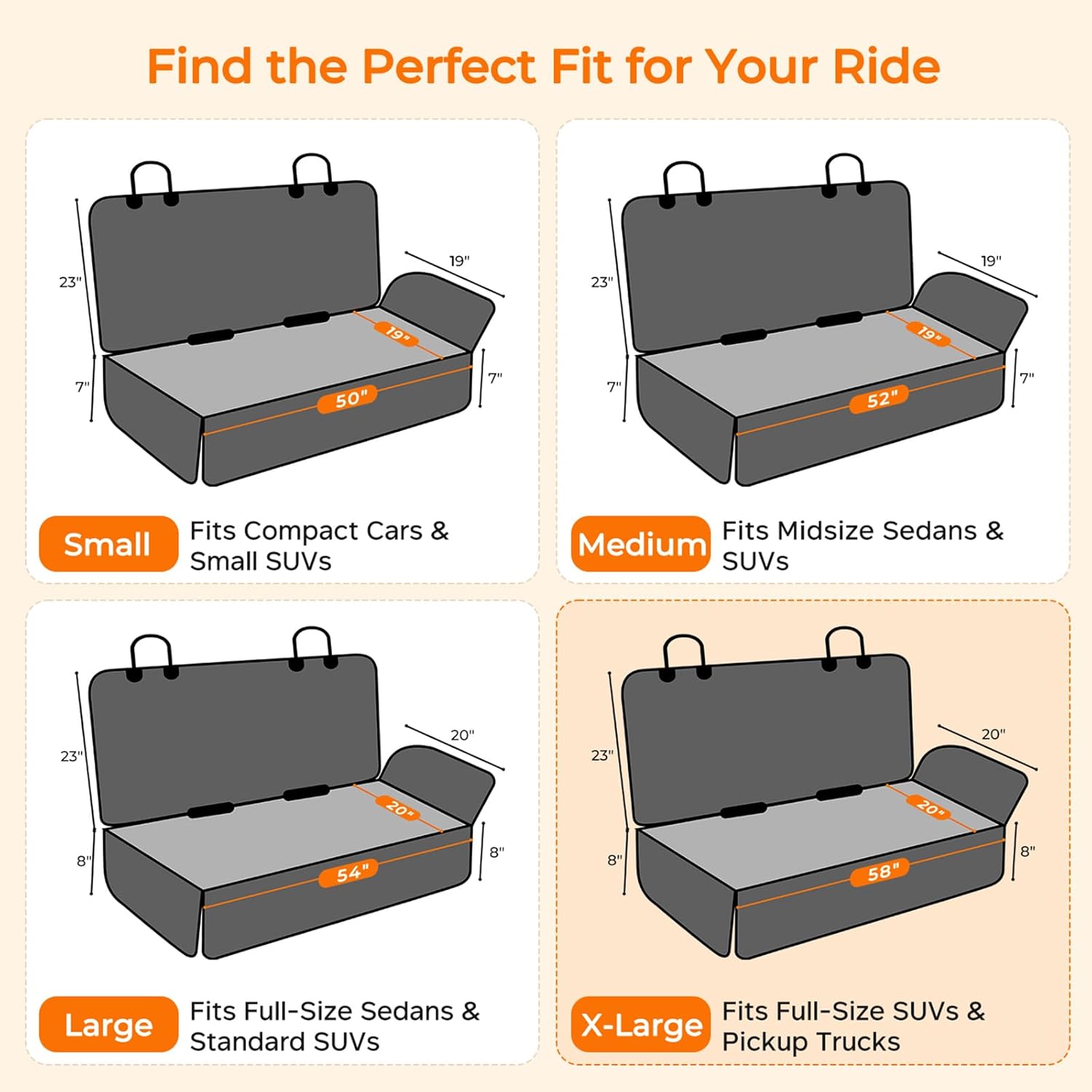 Thumbnail 2 de URPOWER Dog Car Seat Cover for Back Seat (Waterproof, Non-Slip) — Black