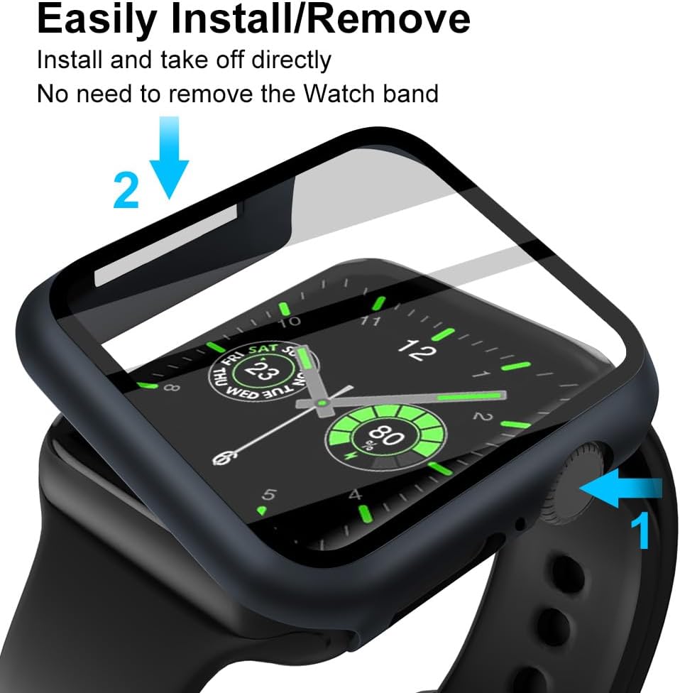 Detalle 2 de OFFCUP Case with Screen Protector for Apple Watch Series 9/Series 8 (41mm) – 2 Pack with Built-in 9H Glass