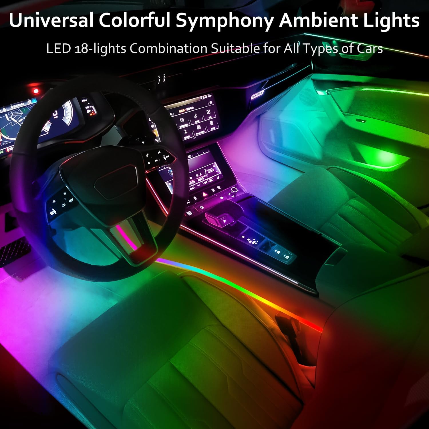 Detalle 2 de HMYC 18 in 1 LED 128 strisce RGB per auto