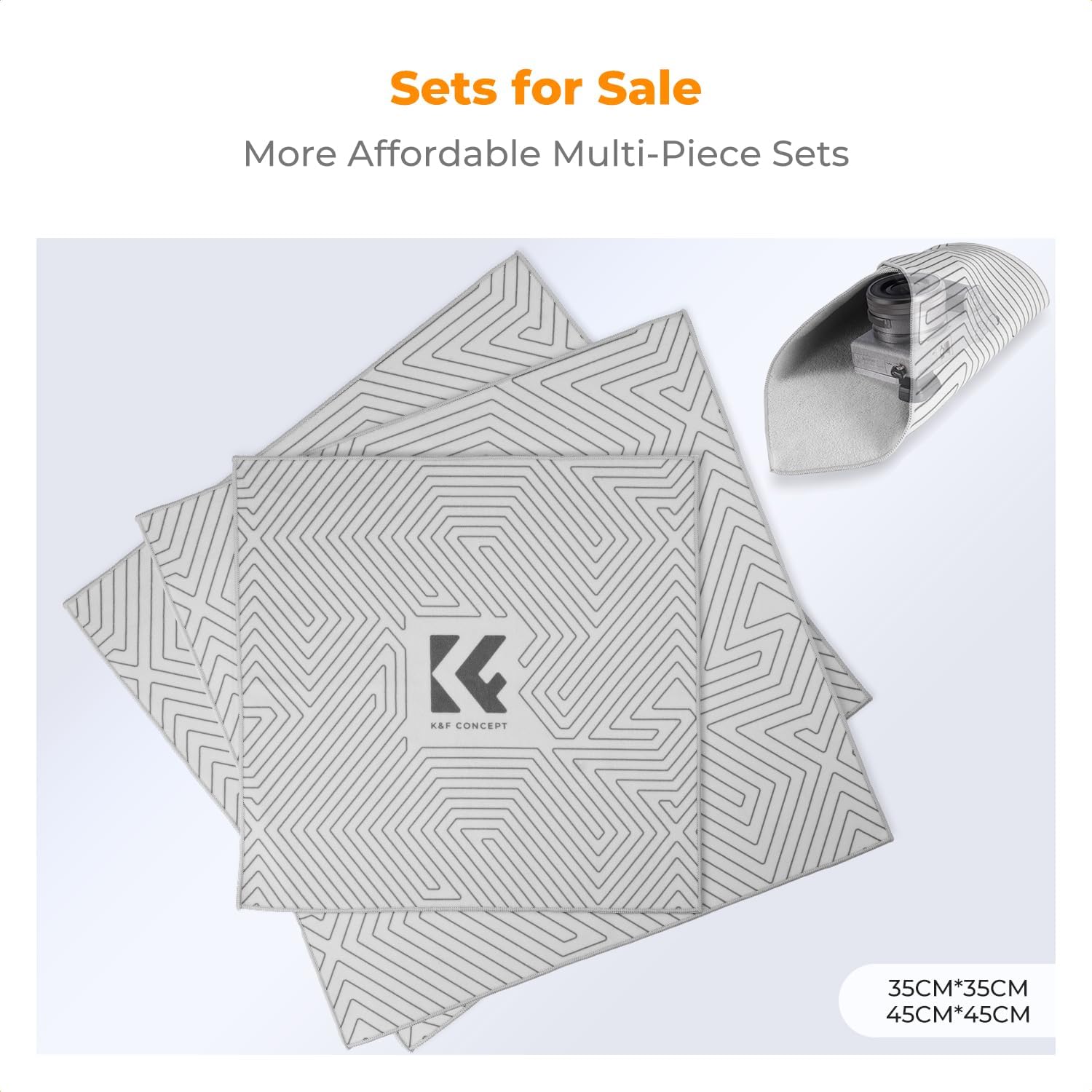 Detalle 2 de K&F CONCEPT Paño Protector de Lentes 35x35 y 45x45 cm