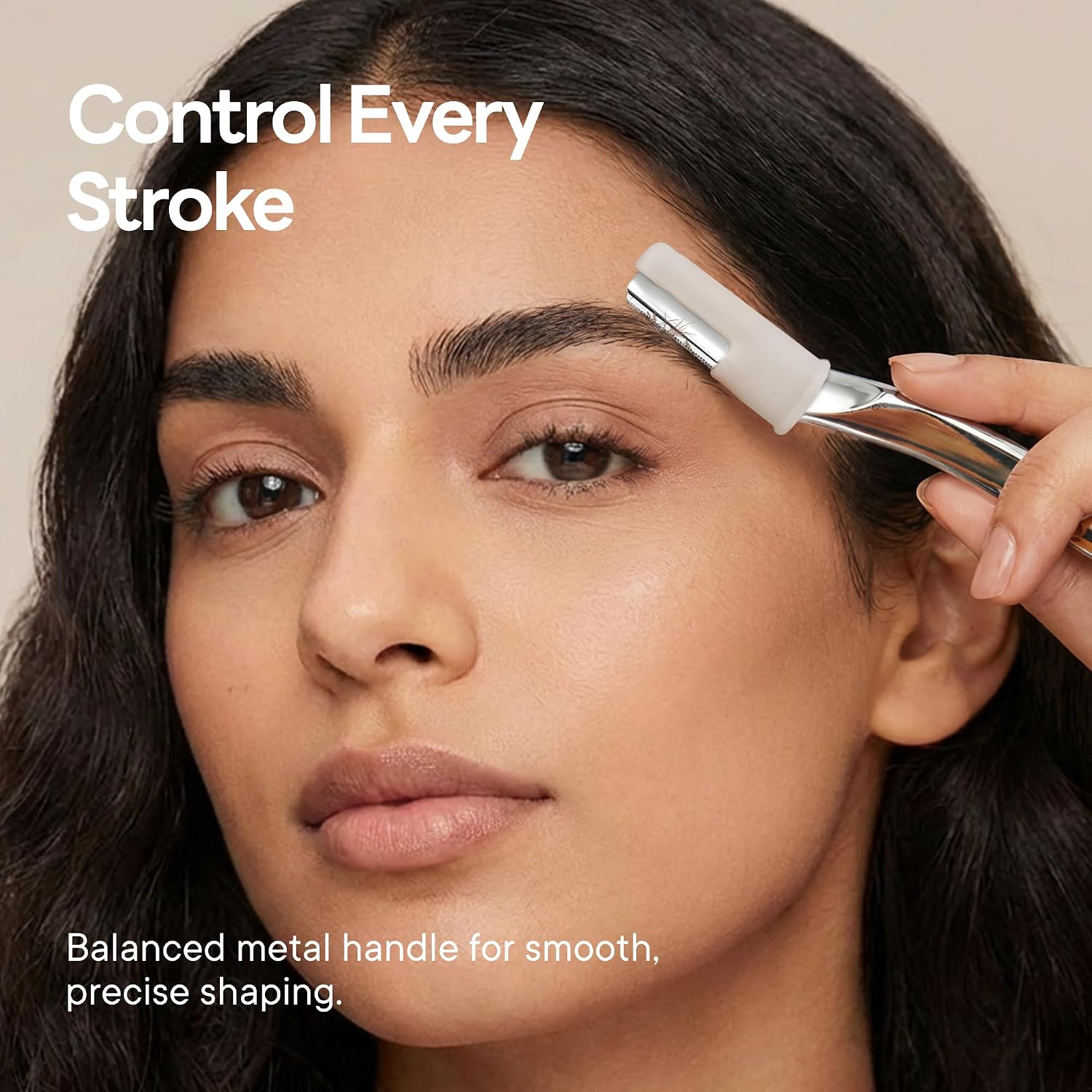 Thumbnail 6 de CAVEEM Eyebrow Razor, Matte Silver, 6 Blades, Zinc Alloy Handle and Silicone Cap