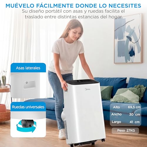Thumbnail 9 de MIDEA Pingüino: Aire Acondicionado Portátil 4 en 1, 9,000 BTU (2250 Frigorías) con App y kit de ventana
