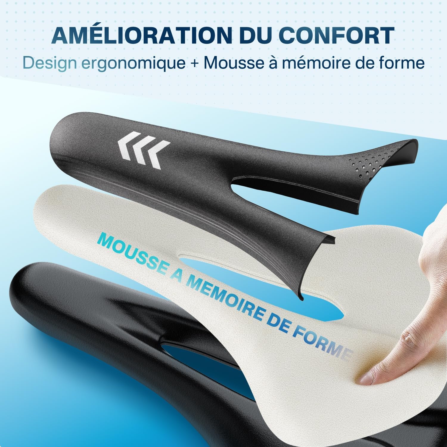 Detalle de Selle de Vélo Ultra Confort YOUNGDO – Étanche, Ergonomique et Respirante