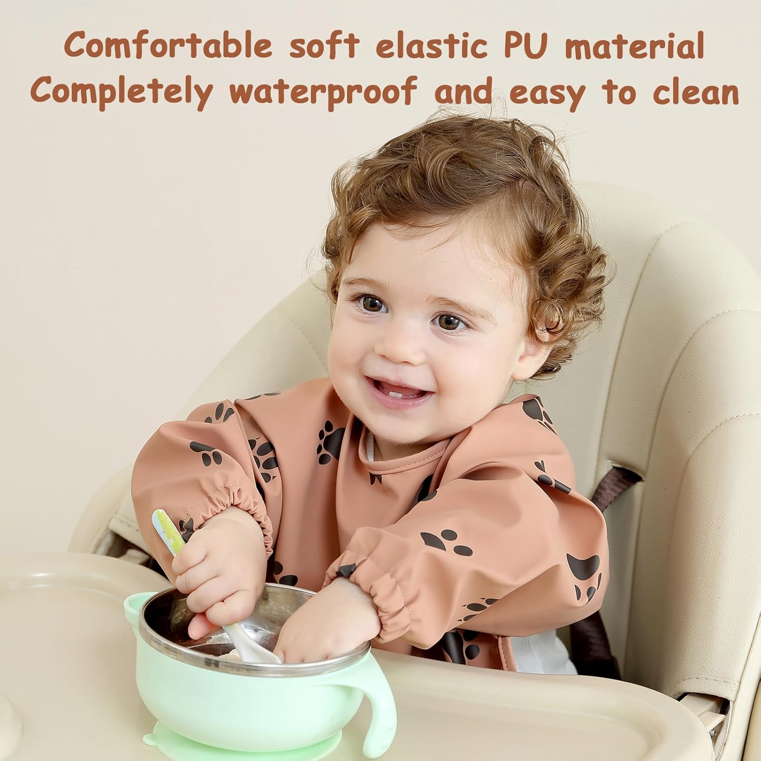 Thumbnail 2 de PewinGo Lätzchen zum Abstillen mit langen Ärmeln (BLW) – wasserdicht, weich & leicht zu reinigen