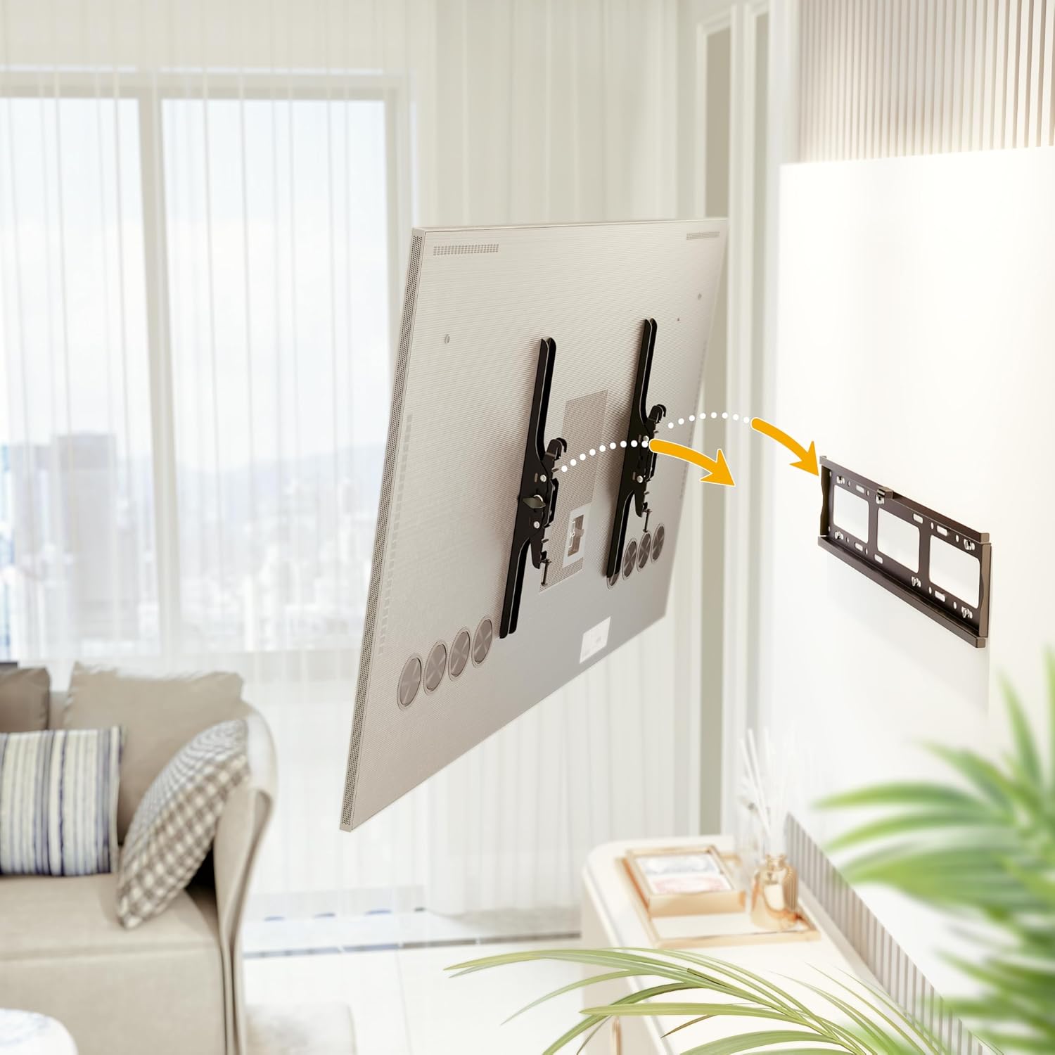 Detalle de RICOO R07: Staffa TV da parete inclinabile per 40–100 pollici, portata fino a 100 kg (VESA 200x200–600x400)