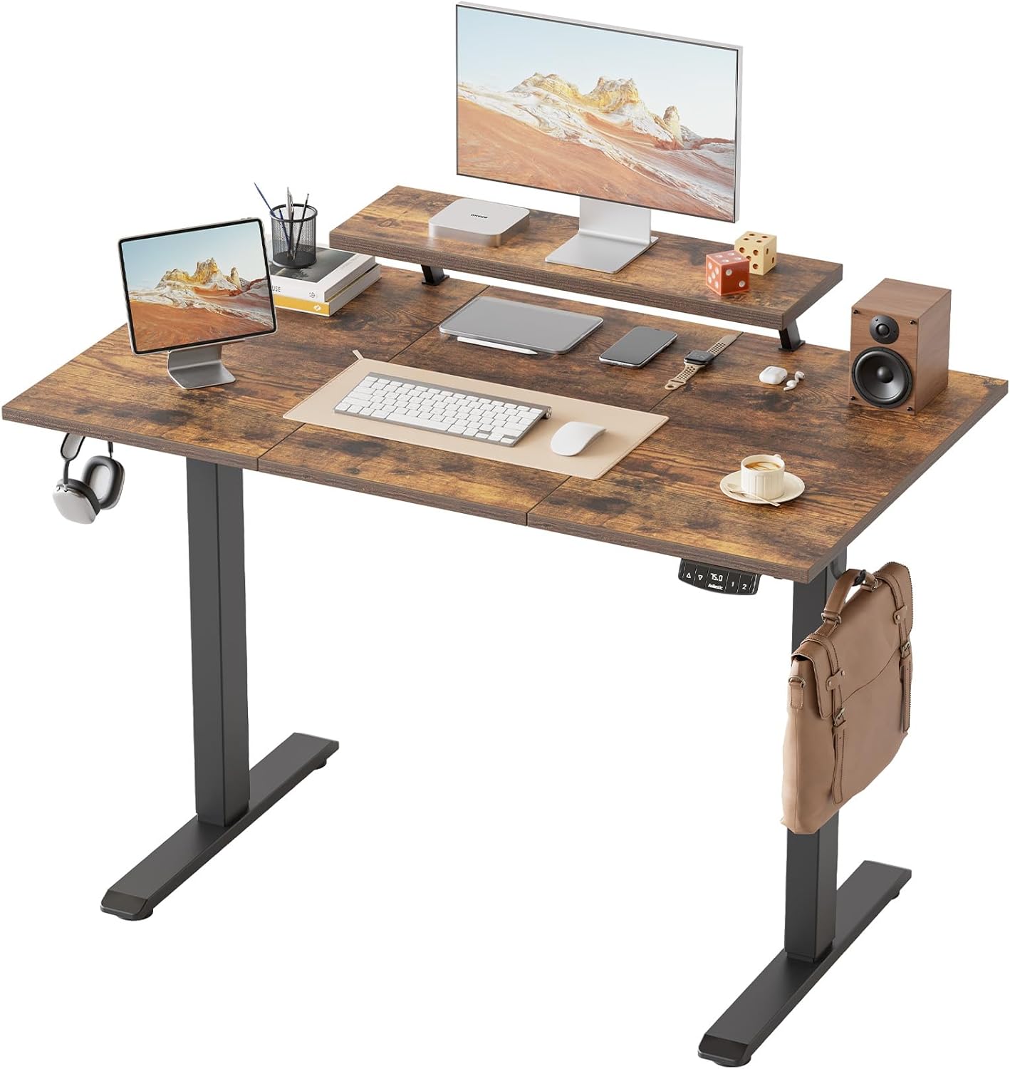 Thumbnail 6 de Klicelor Electric Height-Adjustable Desk with Movable Monitor Stand (120 x 80 cm)