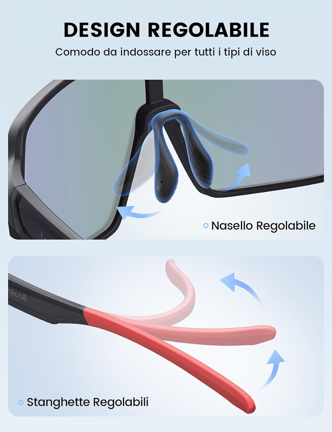 Detalle de Lamicall Occhiali da Sole Ciclismo Polarizzati: leggerezza, comfort e visione nitida
