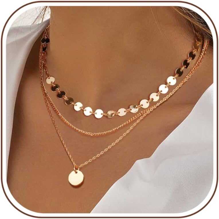 Thumbnail 6 de LOLIAS 3er-Set Halsketten Damen (Gold, Roségold, Silber) mit Anhänger & Choker für Layering