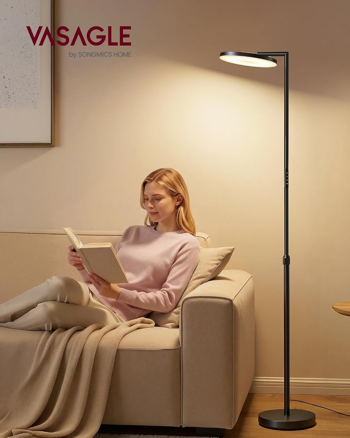 Thumbnail 1 de VASAGLE LED-Stehlampe LFL008BD02 für Wohnzimmer & Schlafzimmer – höhenverstellbar, drehbarer Kopf, Timer, Memory
