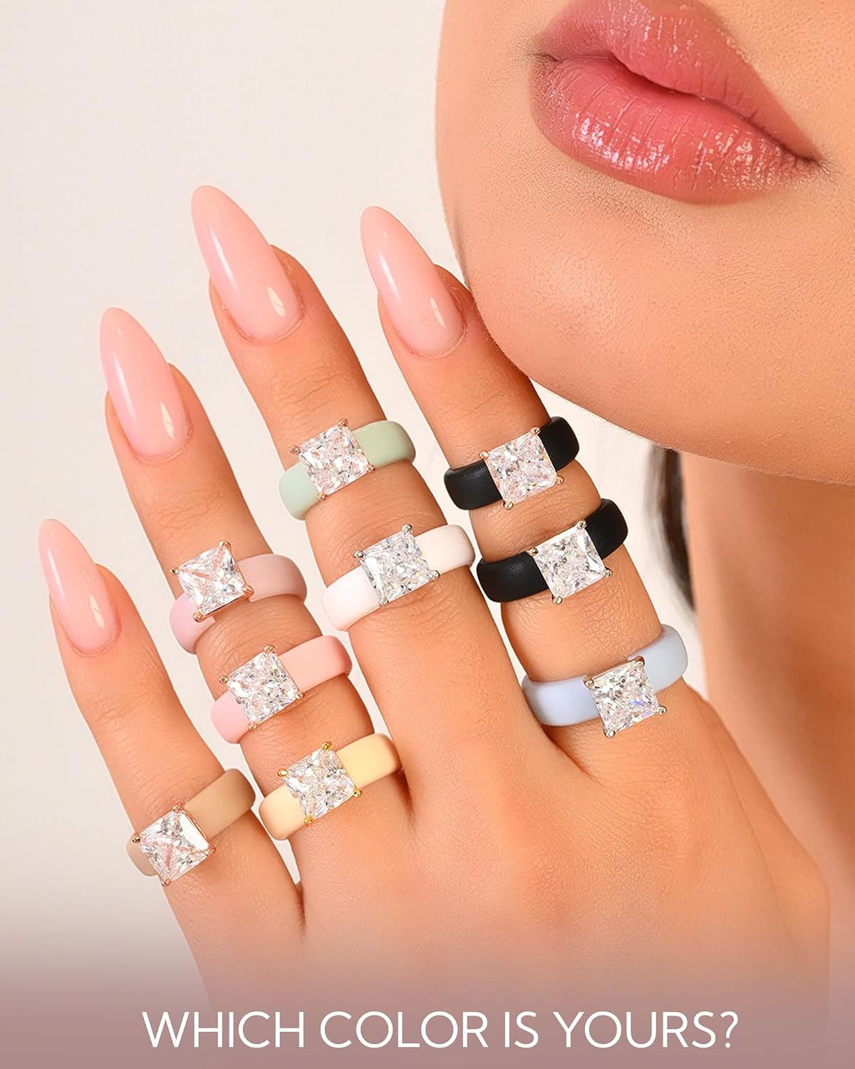 Detalle 2 de Rinfit Silicone Ring with 8×8 mm Princess-Cut CZ