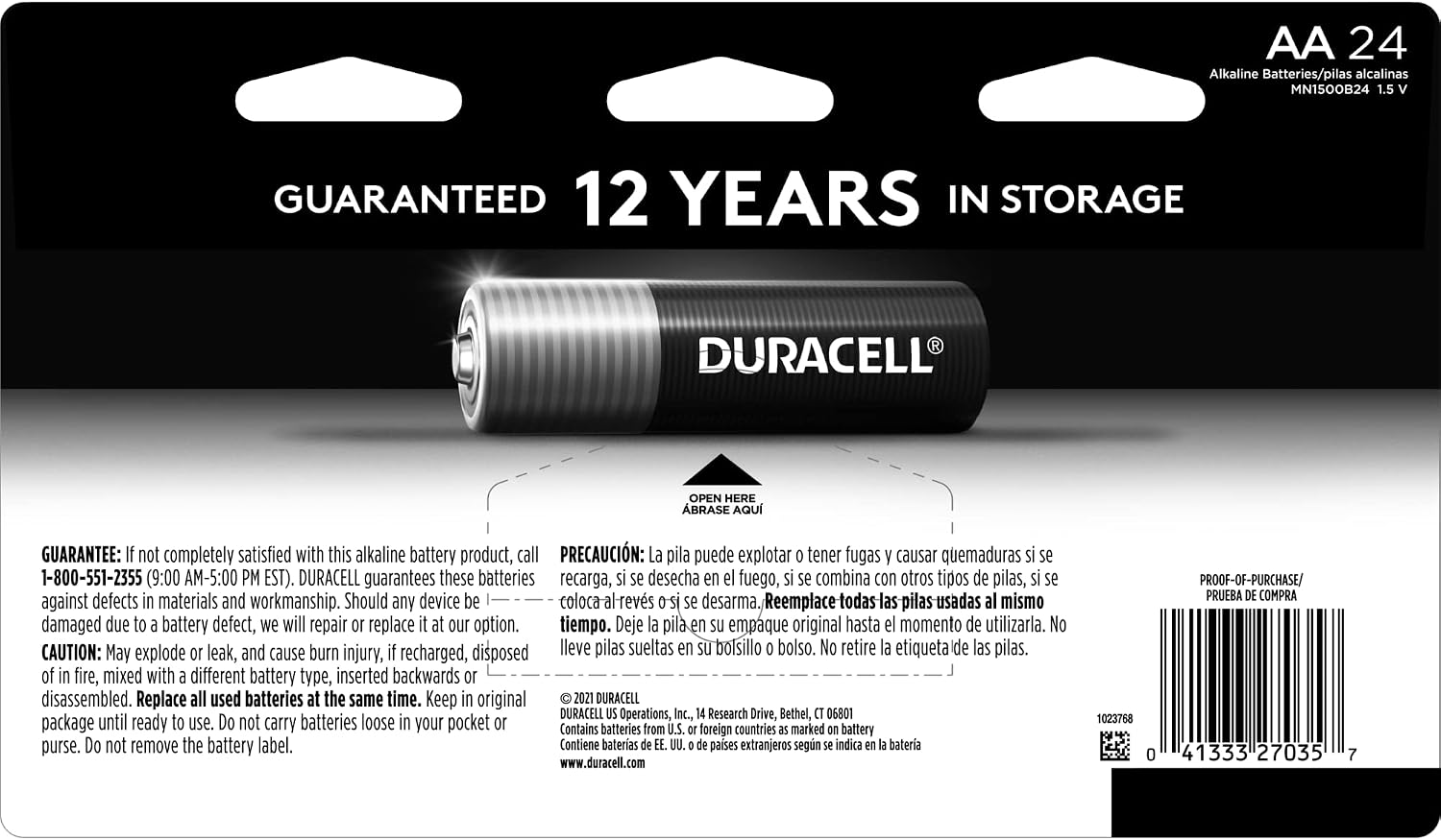 Thumbnail 1 de Duracell Coppertop AA Batteries (24 Count) with 12-Year Shelf Life