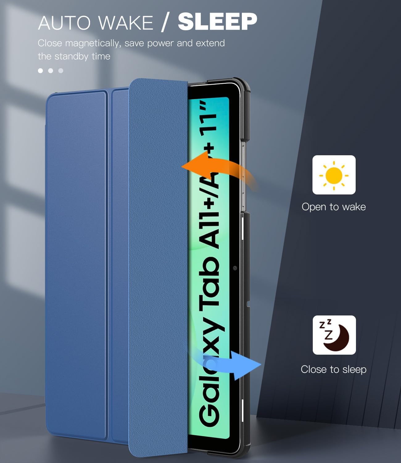 Thumbnail 4 de TiMOVO Slim Case for Samsung Galaxy Tab A11+ / A9+ 11" with Auto Wake/Sleep – Navy Blue