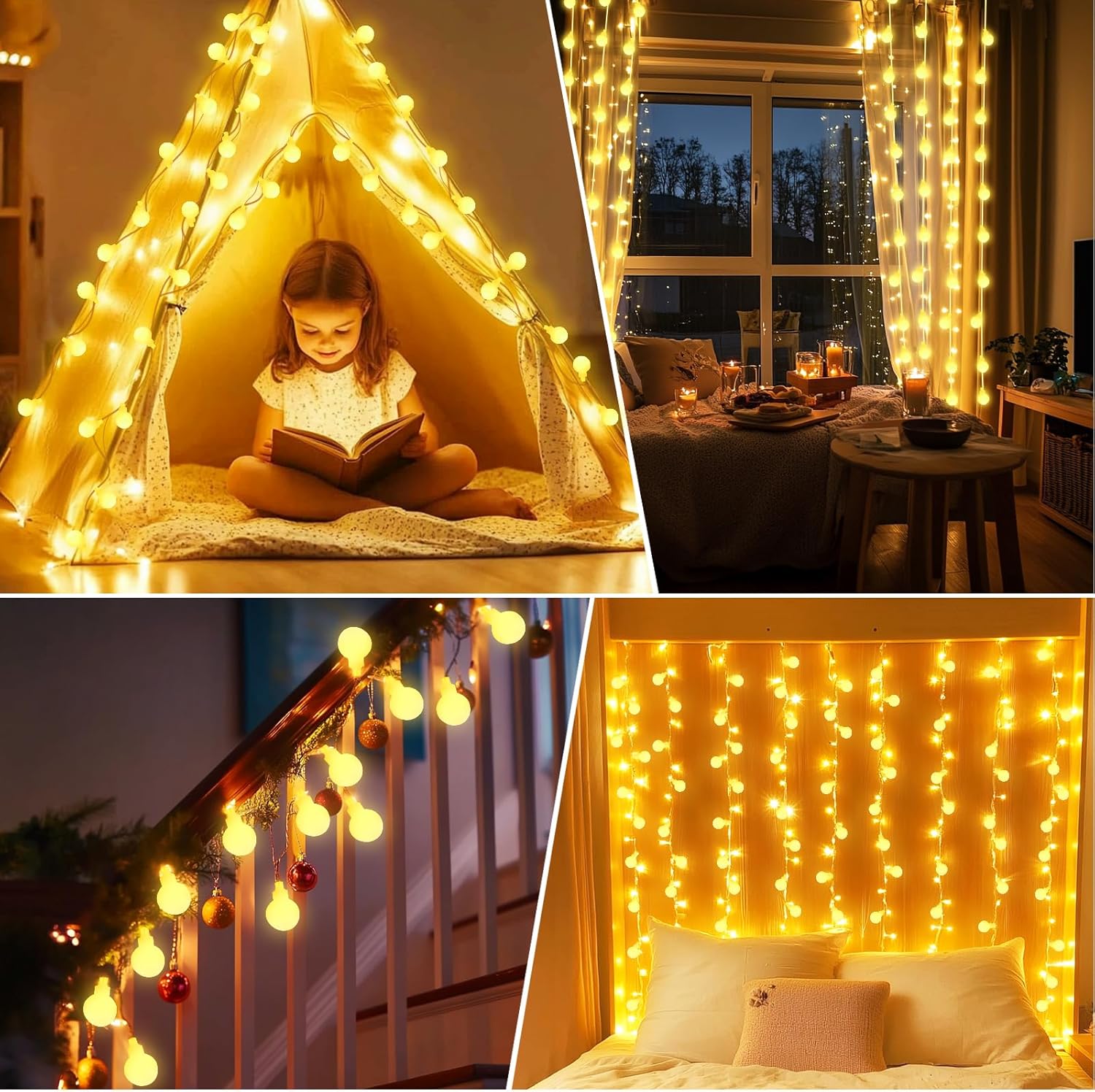 Thumbnail 5 de FFZZKJ Lichterkette Batterie Außen/Innen 6 m, 40 LEDs, Timer, IP65 – Warmweiß