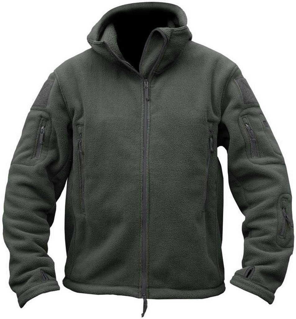 Detalle de TACVASEN EZ-P9XR-B63Y Men’s Full-Zip Fleece Jacket, Hooded and Windproof