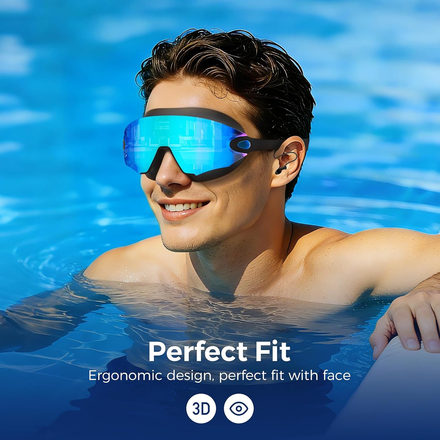 Detalle de Lavlola Swimming Goggles with Anti-Fog, 180° Vision, and UV Protection
