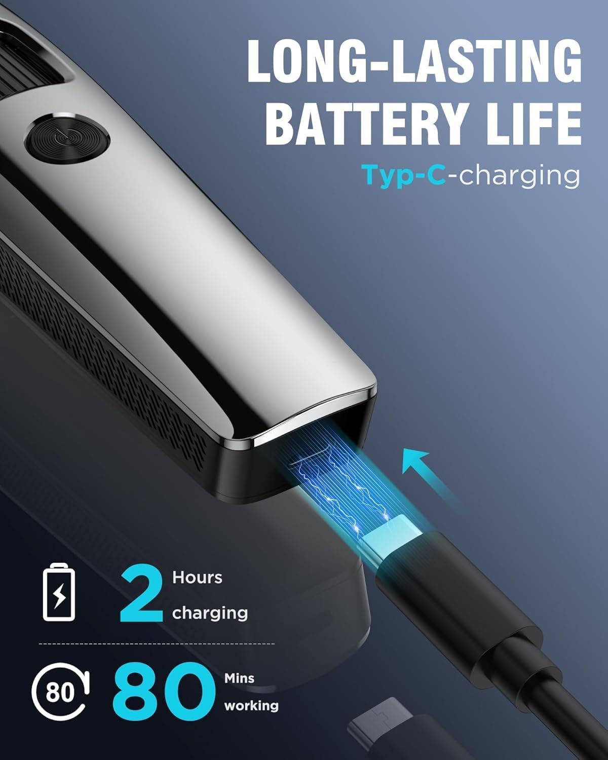 Thumbnail 5 de Electric Beard Trimmer & Hair Clippers for Men with Zoom Wheel (1–10mm) – Cordless USB Rechargeable Grooming Kit